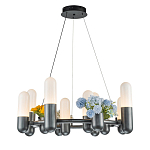 Люстра круглая серая с 8-ю светодиодными лампами Generosity варинант исполнения - 1 | Loft Concept в Липецке