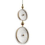 Подвесной светильник с круглым плафоном из рельефного стекла Peony Glass Gold Hanging Lamp варинант исполнения - 1 | Loft Concept в Липецке