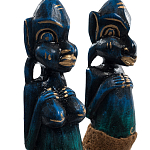 Комплект из 2-х деревянных статуэток Asmat Statuettes Dark Blue варинант исполнения - 3 | Loft Concept в Липецке