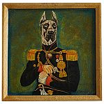 Картина в квадратной раме Chinoiserie Great Dane Dog Portrait варинант исполнения - 1 | Loft Concept в Липецке