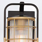 Настенный фонарь цилиндрической формы с рифленым стеклом в золотом каркасе на черном прямоугольном основании Eurofase варинант исполнения - 13 | Loft Concept в Липецке