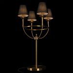 Настольная лампа на металлическом основании бронзового цвета с 4-мя черными конусовидными абажурами Dignity варинант исполнения - 4 | Loft Concept в Липецке