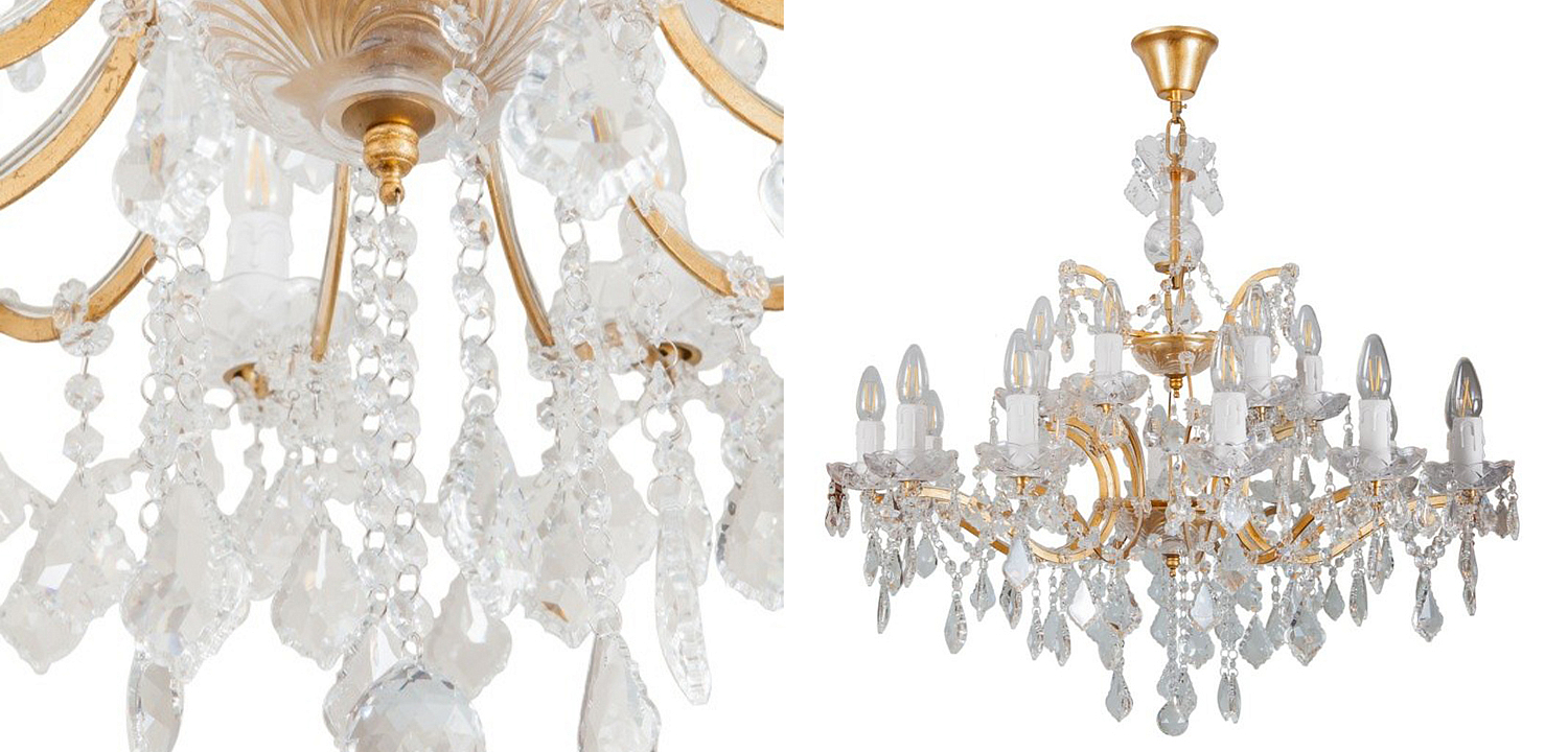 Люстра 19th c. Rococo IRON & CLEAR CRYSTAL GOLD Chandelier 18 Люстра 19th c. Rococo IRON & CLEAR CRYSTAL GOLD Chandelier 18 - Loft-Concept в Липецке
