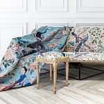 Трехместный диван на металлическом каркасе с цветочным принтом в стиле шинуазри Chinoiserie Birds on a Tree Sofa варинант исполнения - 4 | Loft Concept в Липецке