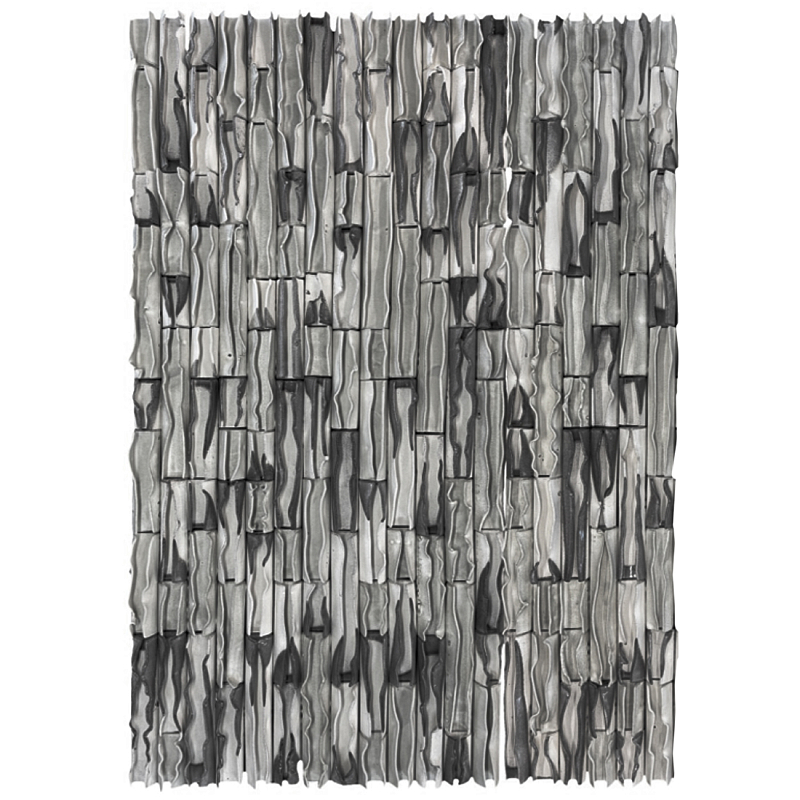Объемное Панно на стену Grey Micro Waves Серый Объемное Панно на стену Grey Micro Waves Серый в Липецке | Loft Concept