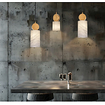 Подвесной светильник светодиодный с цилиндрическим плафоном Stone Helios варинант исполнения - 2 | Loft Concept в Липецке