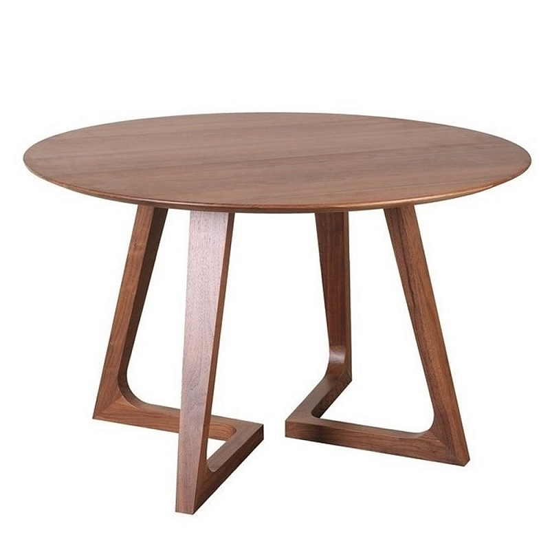 Обеденный стол круглый с изогнутыми ножками Godenza Round V Table Ясень Обеденный стол круглый с изогнутыми ножками Godenza Round V Table Ясень в Липецке | Loft Concept