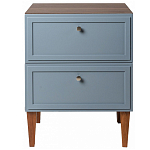 Тумба прикроватная серая из массива бука с 2-мя ящиками Wenge Light варинант исполнения - 2 | Loft Concept в Липецке