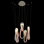 Подвесной светильник белого цвета с 6-ю изогнутыми плафонами Flow Loop варинант исполнения - 5 | Loft Concept в Липецке