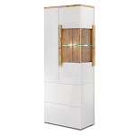 Шкаф-витрина с ящиками и 2-мя дверками с белым глянцевым фасадом Grace of Furniture варинант исполнения - 2 | Loft Concept в Липецке