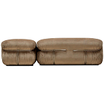 Дизайнерский угловой диван с велюровой светло-коричневой обивкой Fosse Sofa варинант исполнения - 4 | Loft Concept в Липецке