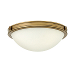 Потолочный светильник цвета латунь с полусферическим матовым белым плафоном Hinkley варинант исполнения - 1 | Loft Concept в Липецке