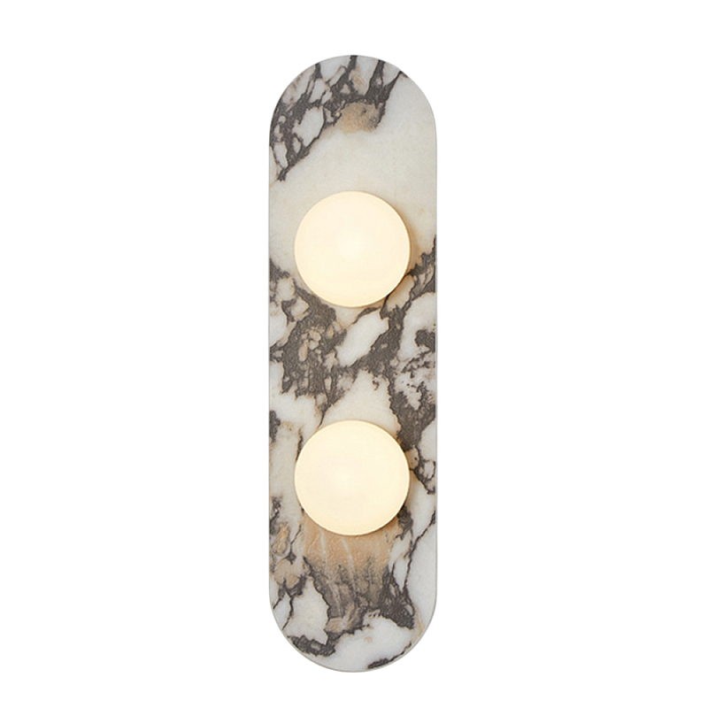 Бра с каменным основанием и 2-мя плафоном из стекла Shaw Marble Lighting Белый Черный Коричневый Бежевый Зеленый Бра с каменным основанием и 2-мя плафоном из стекла Shaw Marble Lighting Белый Черный Коричневый Бежевый Зеленый в Липецке | Loft Concept