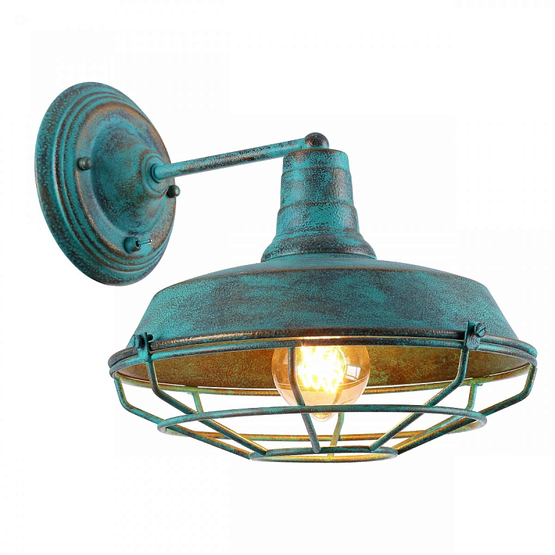 Бра Wall lamp DARK CAGE turquoise vintage Бирюзовый Бра Wall lamp DARK CAGE turquoise vintage Бирюзовый в Липецке | Loft Concept