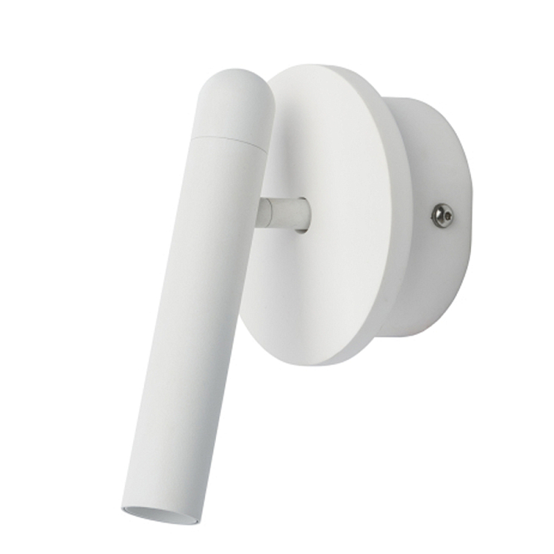 Бра белого цвета с цилиндрическим плафоном и круглым основанием Trumpet tube Белый в Липецке | Loft Concept 