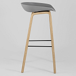 Барный стул на ножках из натурального дерева Boras Grey варинант исполнения - 2 | Loft Concept в Липецке
