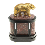 Часы настольные бронзовые с декором в виде медведя Bear Stone Clock варинант исполнения - 7 | Loft Concept в Липецке