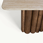 Консоль с овальной столешницей и фактурным деревянным основанием Enzo варинант исполнения - 3 | Loft Concept в Липецке