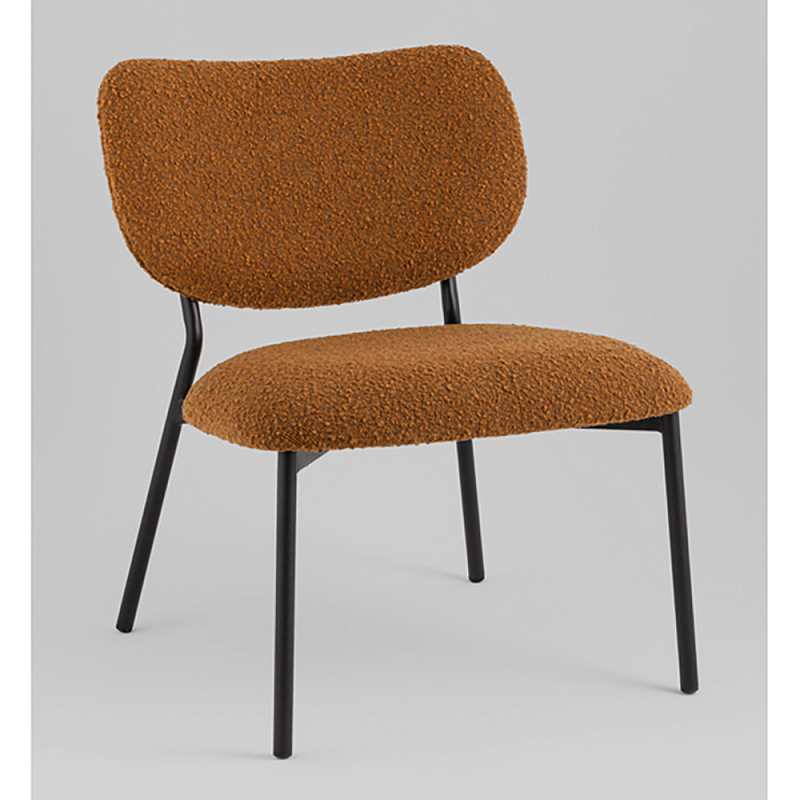 Кресло лаунж Jamie букле горчичный Охра Черный в Липецке | Loft Concept 