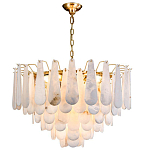 Люстра с мраморными подвесками в форме капель Marble square варинант исполнения - 1 | Loft Concept в Липецке