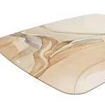 Обеденный стол с прямоугольной бежевой столешницей из стекла на 4-х деревянных ножках Beige Marble варинант исполнения - 4 | Loft Concept в Липецке