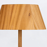 Настольная лампа со скошенным конусовидным абажуром и фигурной ножкой в цвете тик Accord Lighting варинант исполнения - 4 | Loft Concept в Липецке