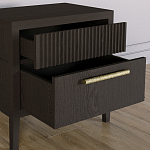 Прикроватная Тумбочка Primo с двумя ящиками Темный орех варинант исполнения - 4 | Loft Concept в Липецке