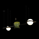 Подвесной светильник линейный с 2-мя шарообразными плафонами и цилиндрическим спотом Light of Еyes варинант исполнения - 4 | Loft Concept в Липецке
