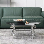 Дизайнерский журнальный стол с круглой столешницей на стальном основании Rivetyk варинант исполнения - 1 | Loft Concept в Липецке