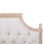 Кровать двуспальная светло-бежевая с основанием из массива дуба с мягким изголовьем Flax Beds варинант исполнения - 3 | Loft Concept в Липецке