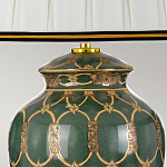 Настольная лампа с керамическим основанием с золотистым решетчатым узором и белым плиссированным абажуром Elstead Lighting варинант исполнения - 3 | Loft Concept в Липецке