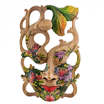 Маска деревянная резная расписная Tropical Paradise варинант исполнения - 2 | Loft Concept в Липецке