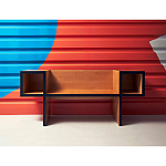 Дизайнерская скамейка  Canton  Beech and Black Bench варинант исполнения - 7 | Loft Concept в Липецке