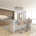 Люстра прямоугольная на цепях с прозрачными трубками и волнистым краем Nembus варинант исполнения - 13 | Loft Concept в Липецке