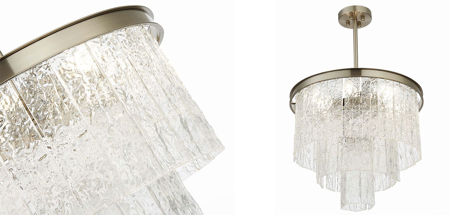 Люстра Renea Textured Glass Chandelier Nickel Люстра Renea Textured Glass Chandelier Nickel - Loft-Concept в Липецке