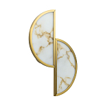 Бра с двумя полукруглыми плафонами из искусственного алебастра в бронзовой оправе Marbella варинант исполнения - 1 | Loft Concept в Липецке