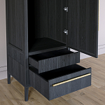Узкий Шкаф Primo с 2 выдвижными ящиками Черный дуб варинант исполнения - 5 | Loft Concept в Липецке