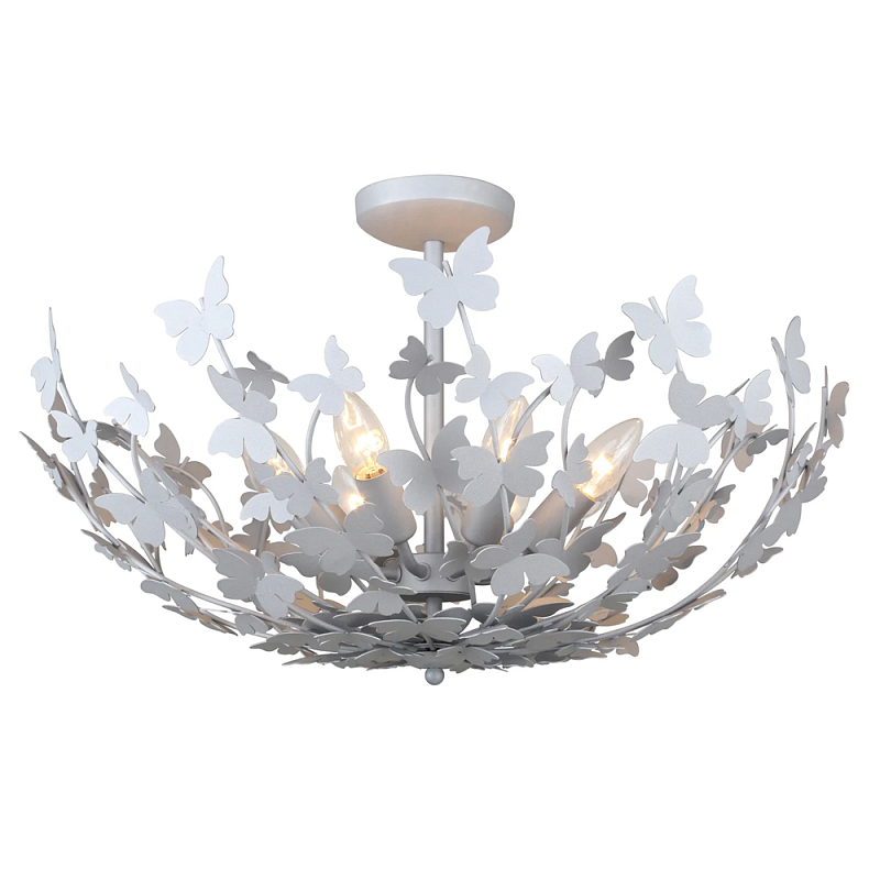 Потолочный светильник с абажуром оформленным в виде стаи бабочек Eternal Butterflies Серебряный Золотой в Липецке | Loft Concept 