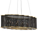 Люстра овальная в сочетании черного и золотого цвета Mesh Lighting варинант исполнения - 2 | Loft Concept в Липецке