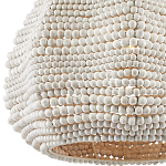 Подвесной светильник в форме купола с декором из круглых деревянных бусин White Wooden Beads Chandelier варинант исполнения - 1 | Loft Concept в Липецке