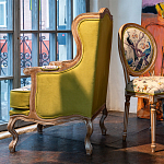 Кресло из натурального бука бежевое с изображением птиц и цветов Beige Green Chinoiserie Garden Armchair варинант исполнения - 7 | Loft Concept в Липецке