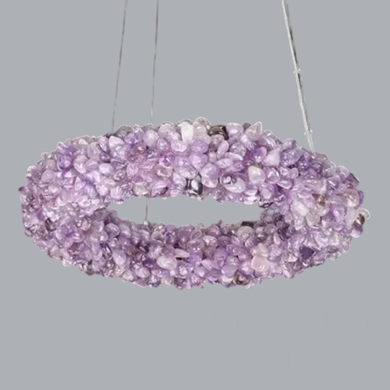 Люстра кргулая из фиолетового хрустального камня Purple Diamond Фиолетовый Люстра кргулая из фиолетового хрустального камня Purple Diamond Фиолетовый в Липецке | Loft Concept