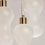 Люстра с 5-ю матовыми белыми стеклянными плафонами волнообразной формы Lucid Rain  варинант исполнения - 6 | Loft Concept в Липецке