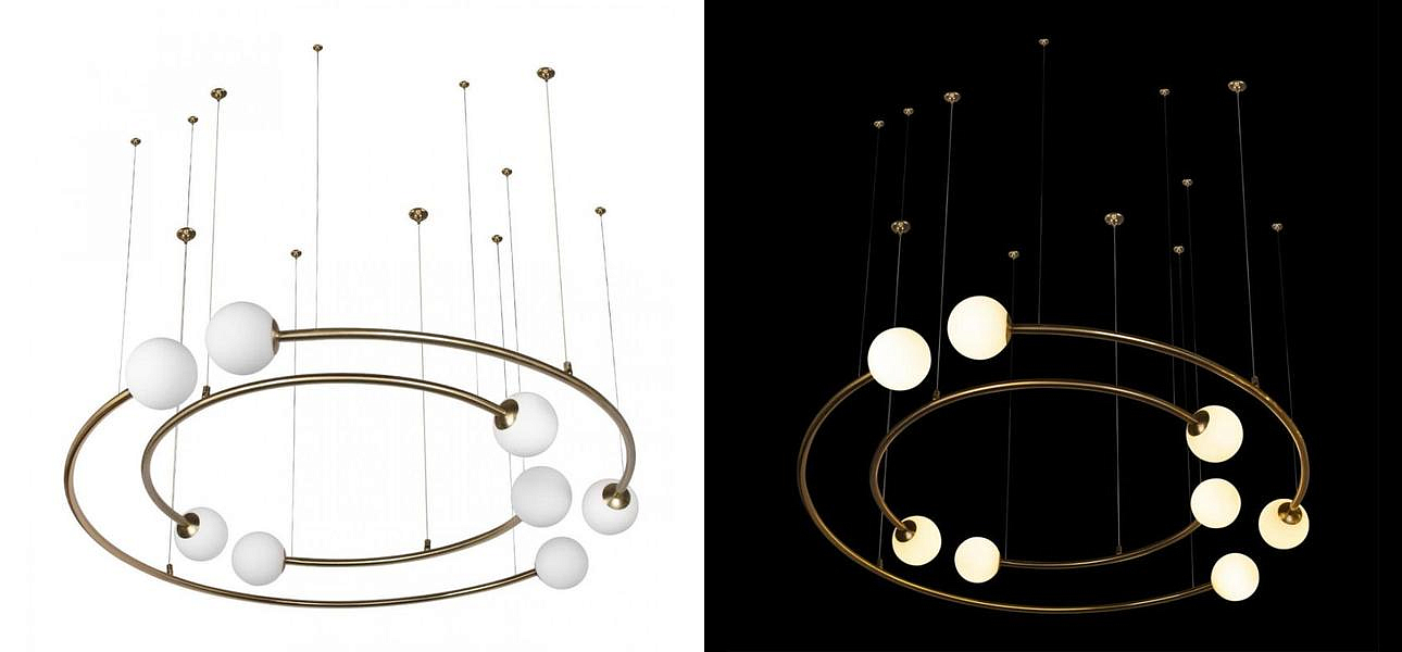 Дизайнерская Модульная Люстра PLANETARY two rings Gold 100 см Дизайнерская Модульная Люстра PLANETARY two rings Gold 100 см - Loft-Concept в Липецке