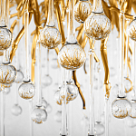 Люстра подвесная с прозрачными стеклянными подвесками в форме капель Диаметр 100 см Droplet Chandelier варинант исполнения - 9 | Loft Concept в Липецке