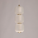 Подвесной светильник с 3-мя округлыми матовыми плафонами из белого стекла Golden Swirl варинант исполнения - 4 | Loft Concept в Липецке