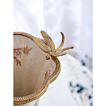 Ваза голубого цвета из фарфора с цветочным рисунком и бронзовой стрекозой Blue Garden варинант исполнения - 8 | Loft Concept в Липецке