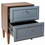 Тумба прикроватная серая из массива бука с 2-мя ящиками Wenge Light варинант исполнения - 4 | Loft Concept в Липецке