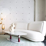 Дизайнерский журнальный стол на 2-х фигурных ножках с подстольем Lycad варинант исполнения - 3 | Loft Concept в Липецке