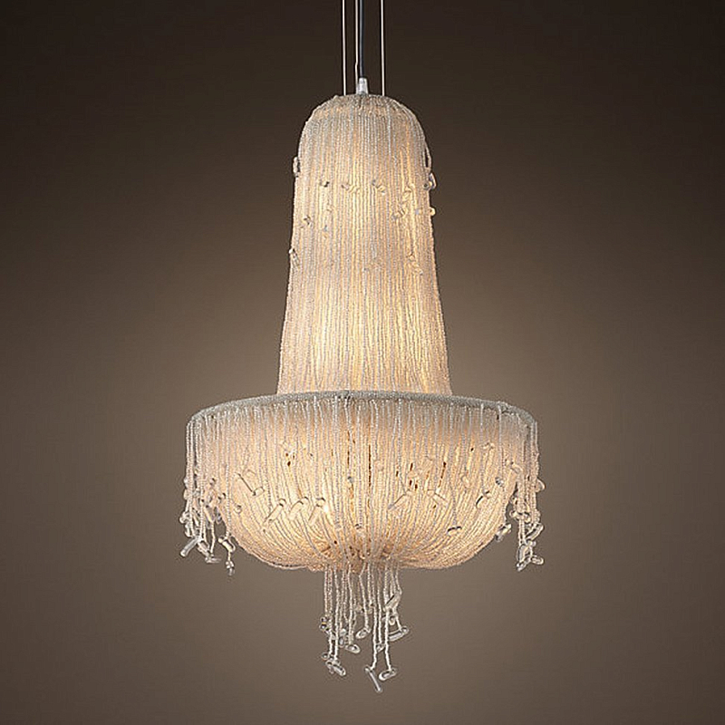 Люстра RH 1930S FRENCH CRYSTAL BEADED Chandelier Белый Прозрачное Стекло Люстра RH 1930S FRENCH CRYSTAL BEADED Chandelier Белый Прозрачное Стекло в Липецке | Loft Concept